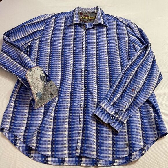 Robert Graham Men’s Blue Purple Classic Fit Long Sleeve Button Up Shirt Size XL - Picture 1 of 9